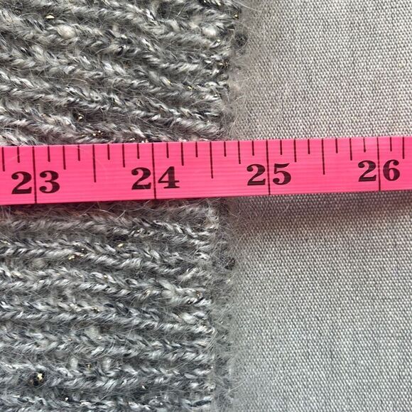 Mariea Kim Vintage Grey Cream Floral 3D Appliqué Wool Blend Sweater Small - Picture 9 of 9